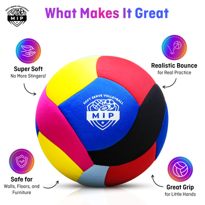SoftServe foam-padded indoor volleyball for beginners, ideal for practice in apartments and homes
