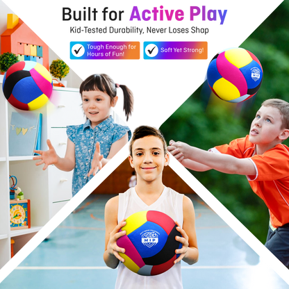 SoftServe foam-padded indoor volleyball in vibrant colors, ideal for practice in apartments and basements.