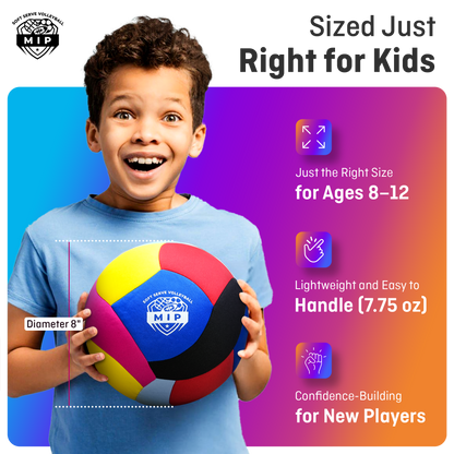 SoftServe foam-padded indoor volleyball for beginners, designed for practice in small spaces, featuring a soft exterior.