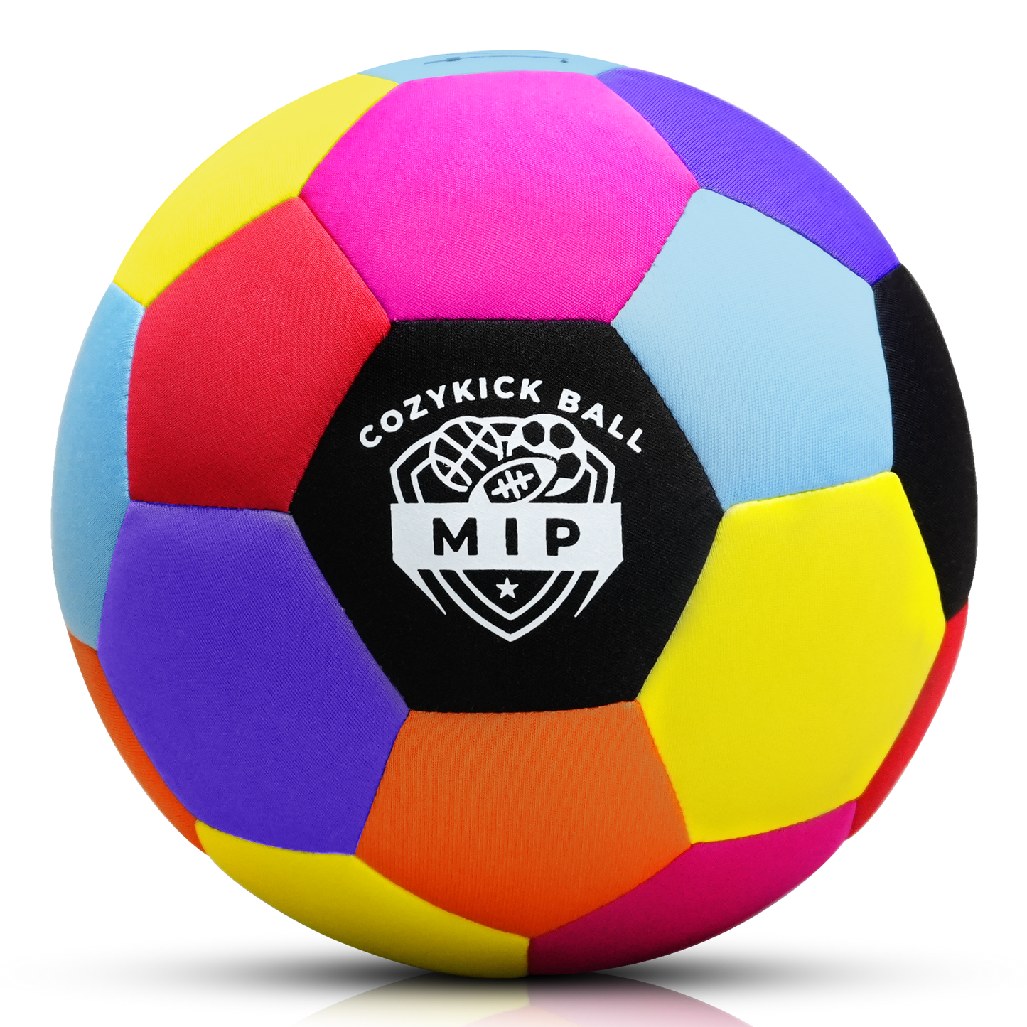 Soft padded indoor soccer ball made of foam core microfiber in vibrant colors from MIP Store