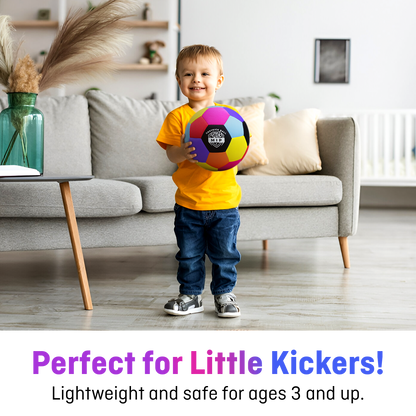 Soft padded microfiber soccer ball with foam core, ideal for indoor play, by MIP Store in vibrant colors